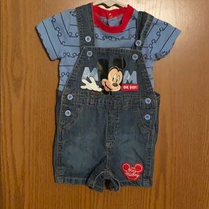 Disney Mickey overall/t-shirt set